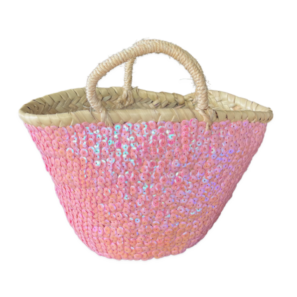 Baby Pink Sequined Basket