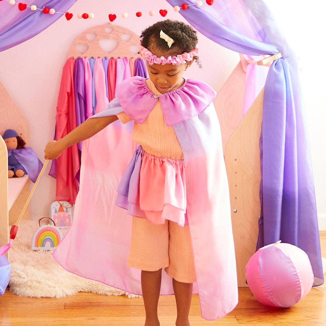 Blossom Cape - 100% Silk Pink + Purple Cape
