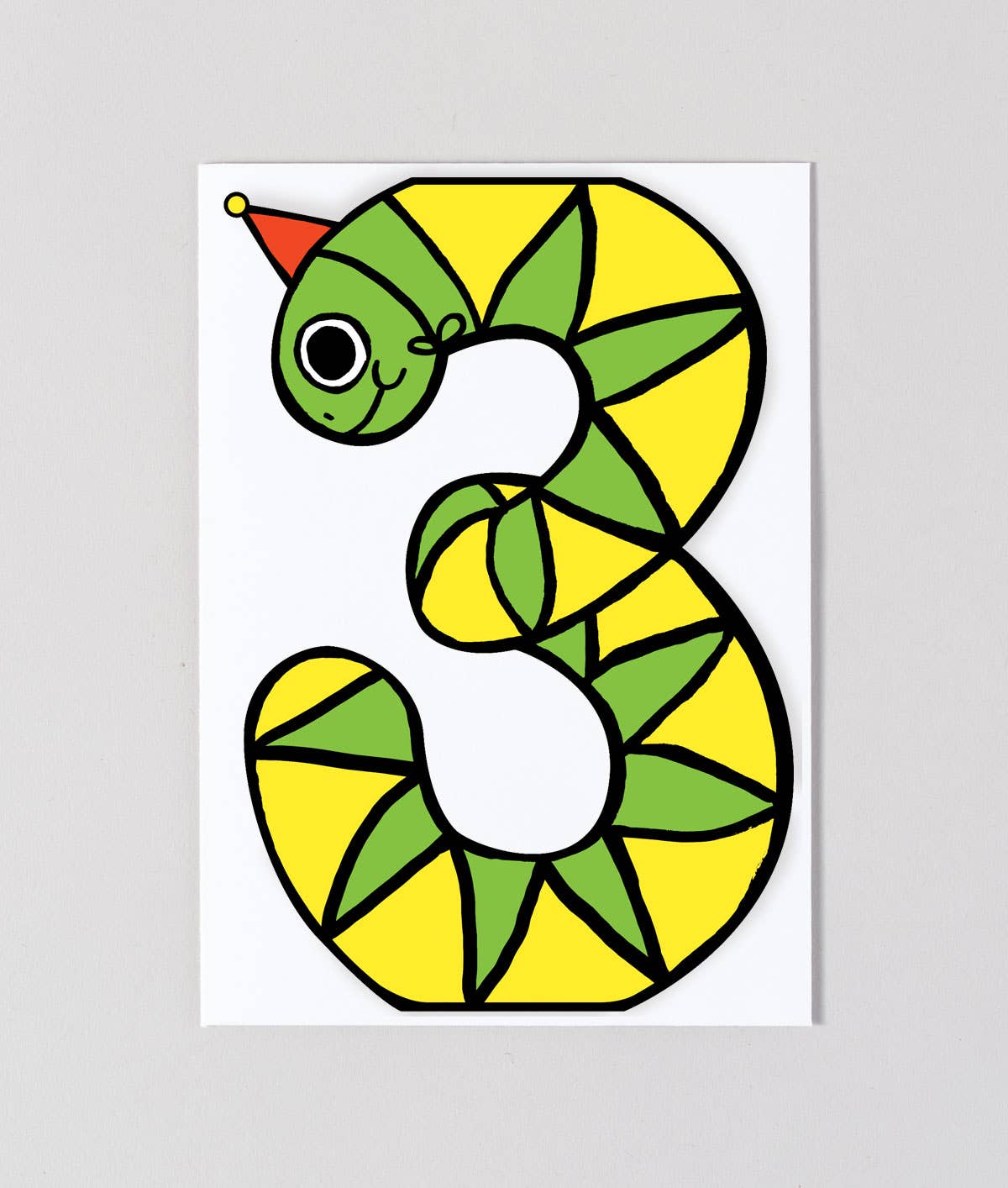 Snake 3rd Birthday Kid's Birthday Number Card