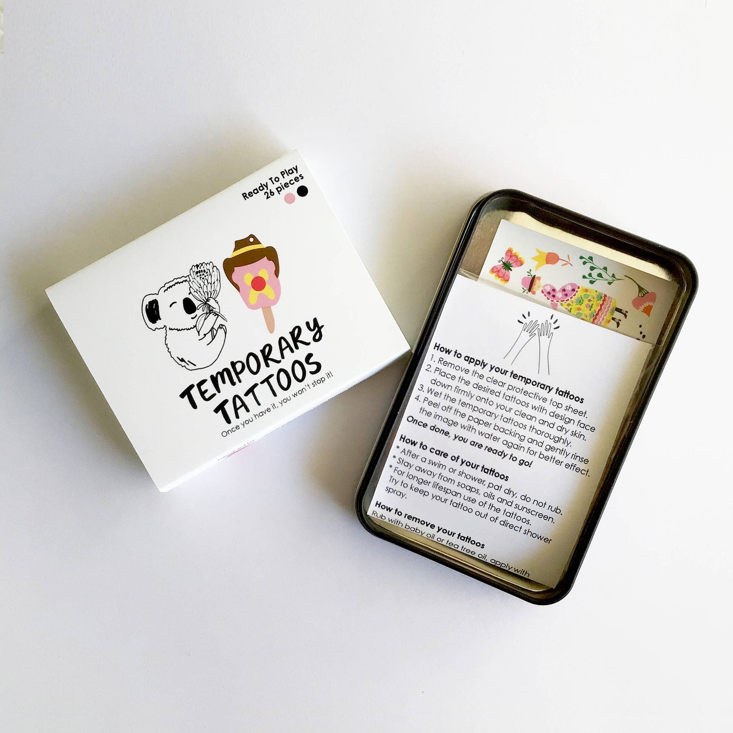Australiana Animal n Food | Pre-cut Temp Tatts in Alum. Tin