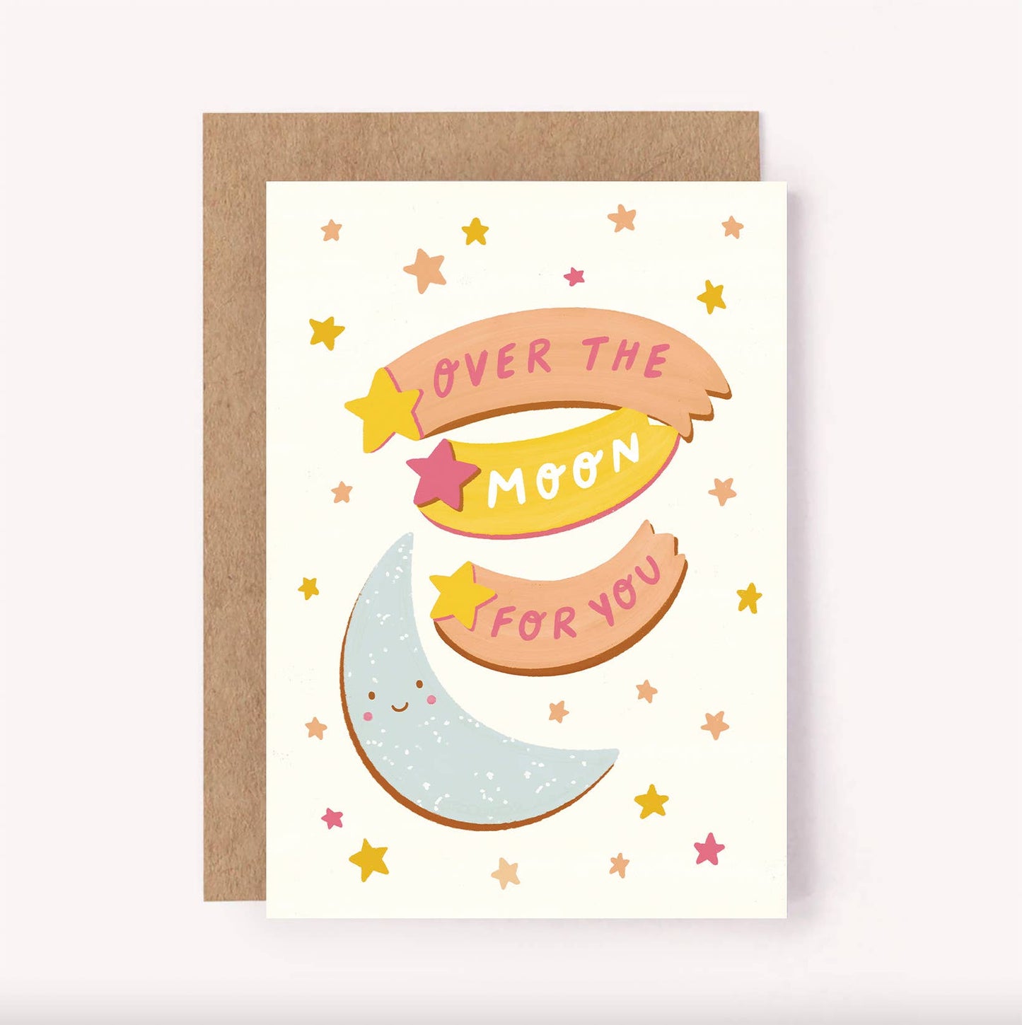 Over the Moon Card - Congratulations Good News Celebration