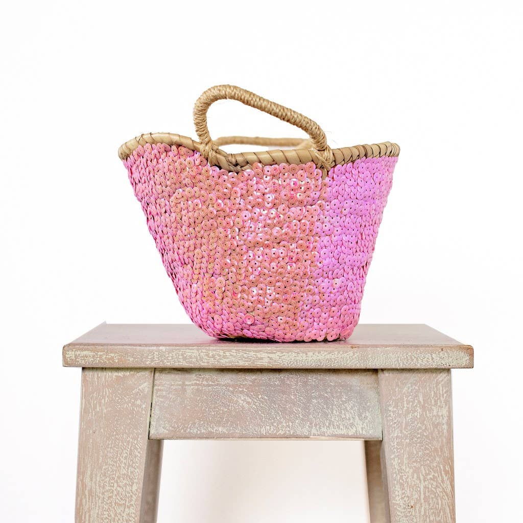 Baby Pink Sequined Basket