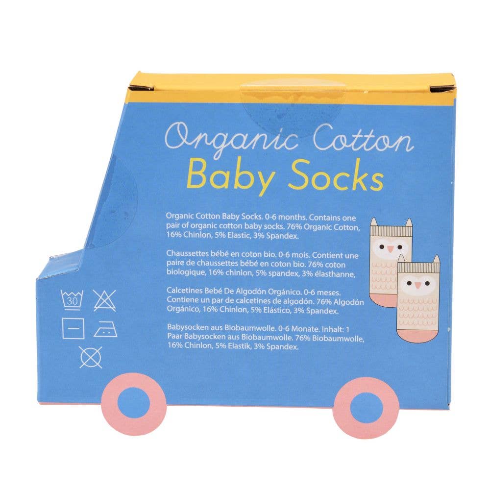Rex London Pair of Baby Socks - Pink Owl