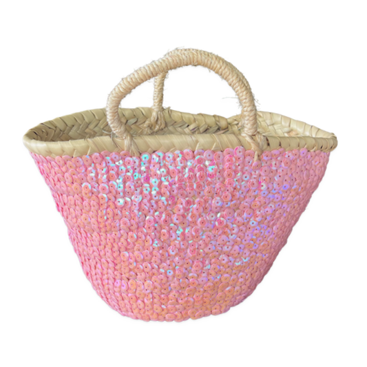 Baby Pink Sequined Basket