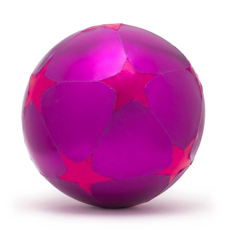 Purple balloon with pink stars in inflatable fabric diam 30 cm