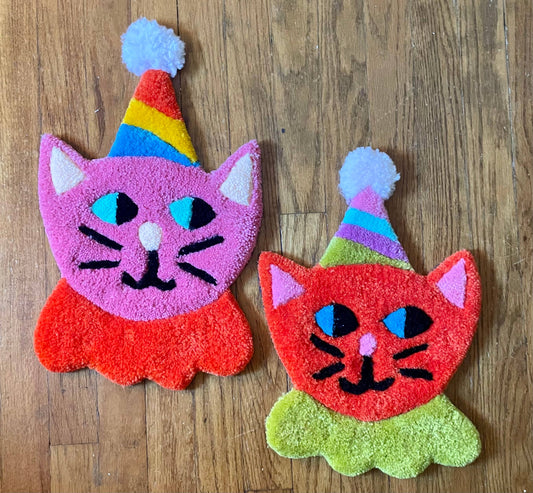 Clown Cat Tufted Wall Hanging, Wall Rug