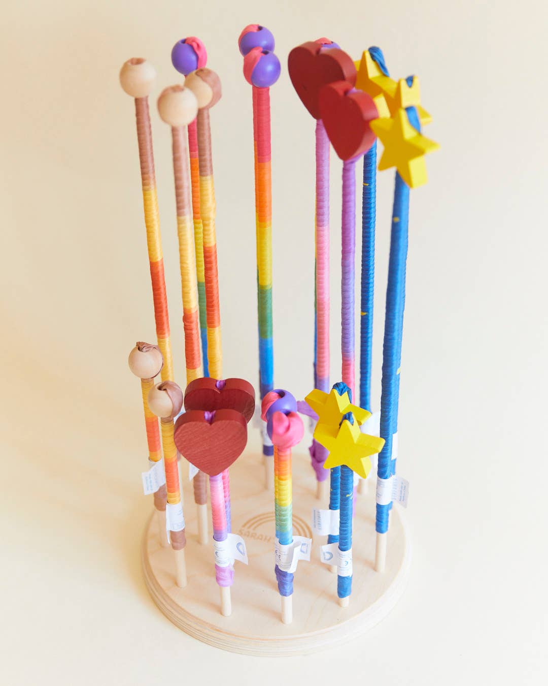 Rainbow Silk & Wood Streamer - Wand for Pretend Play