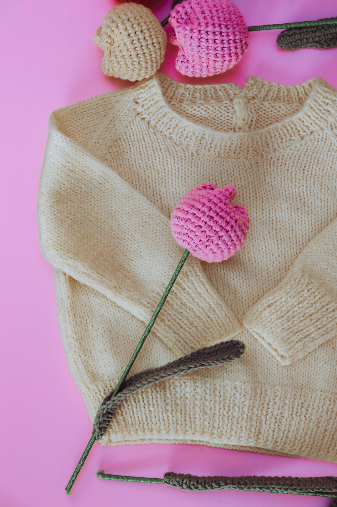 Hand Knitted yellow jumper