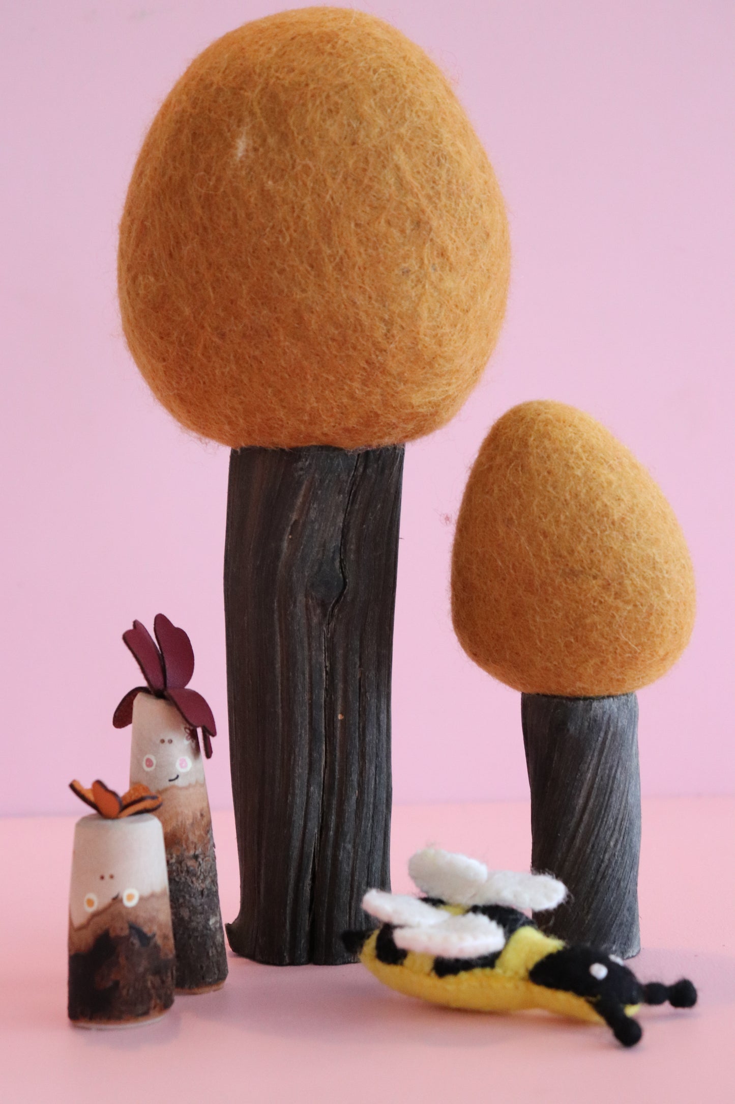 Autumn mustard felt tree