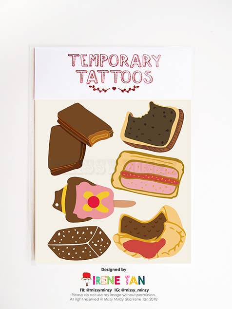 Australian Food Icons Temporary Tattoos