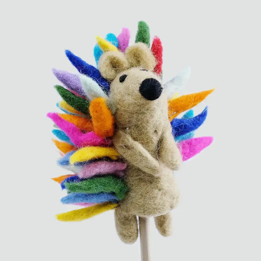 hedgehog felt puppet