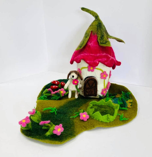 Felt Fairy House - Pink Cottage