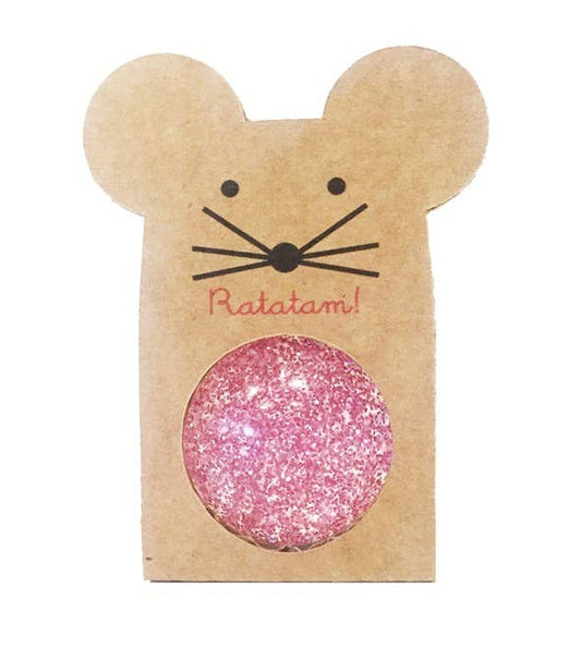 43mm pink glitter mouse bouncing ball