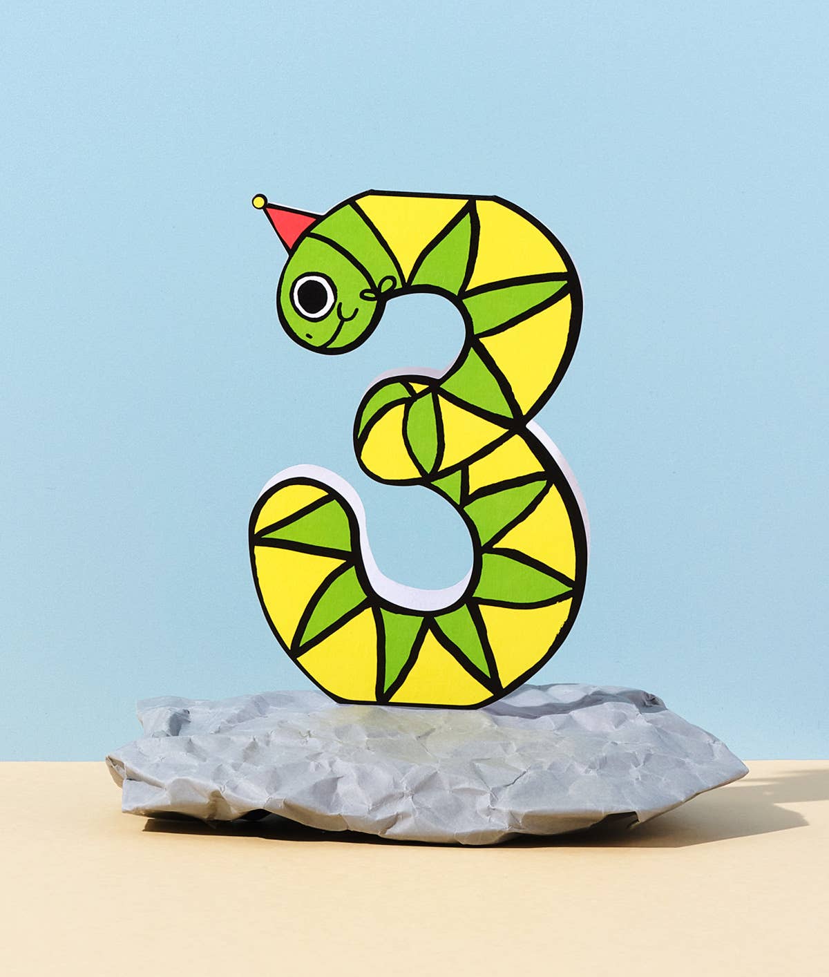 Snake 3rd Birthday Kid's Birthday Number Card