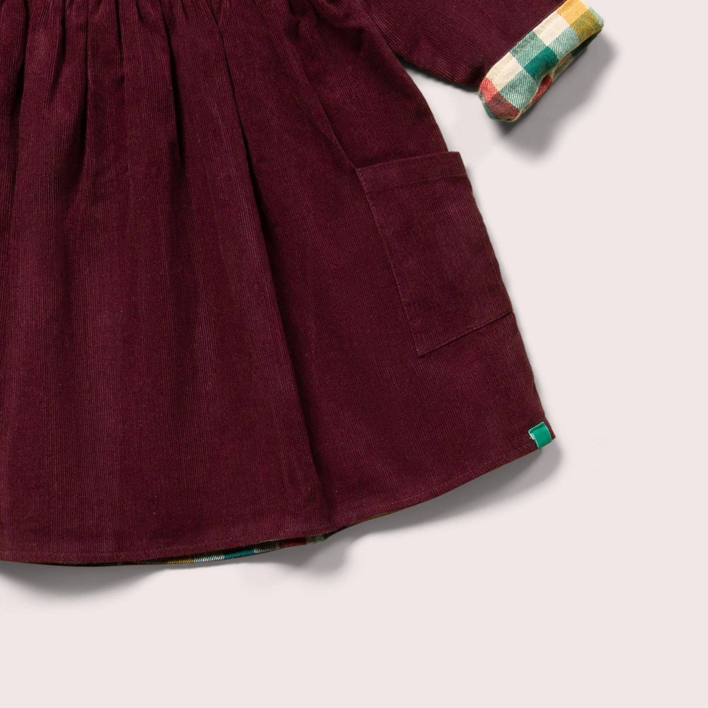 Berry Reversible Corduroy Pocket Dress