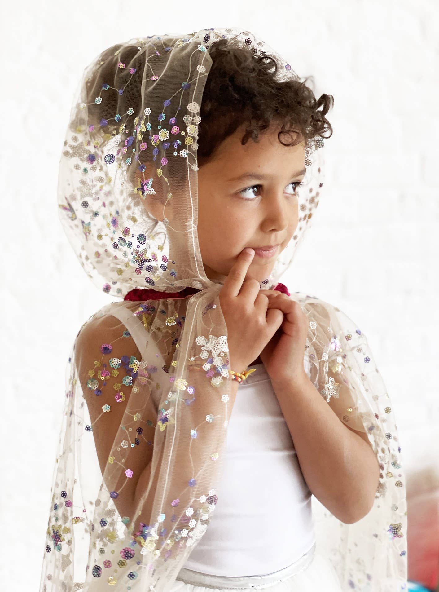 Multicolour sequin fairy cloak