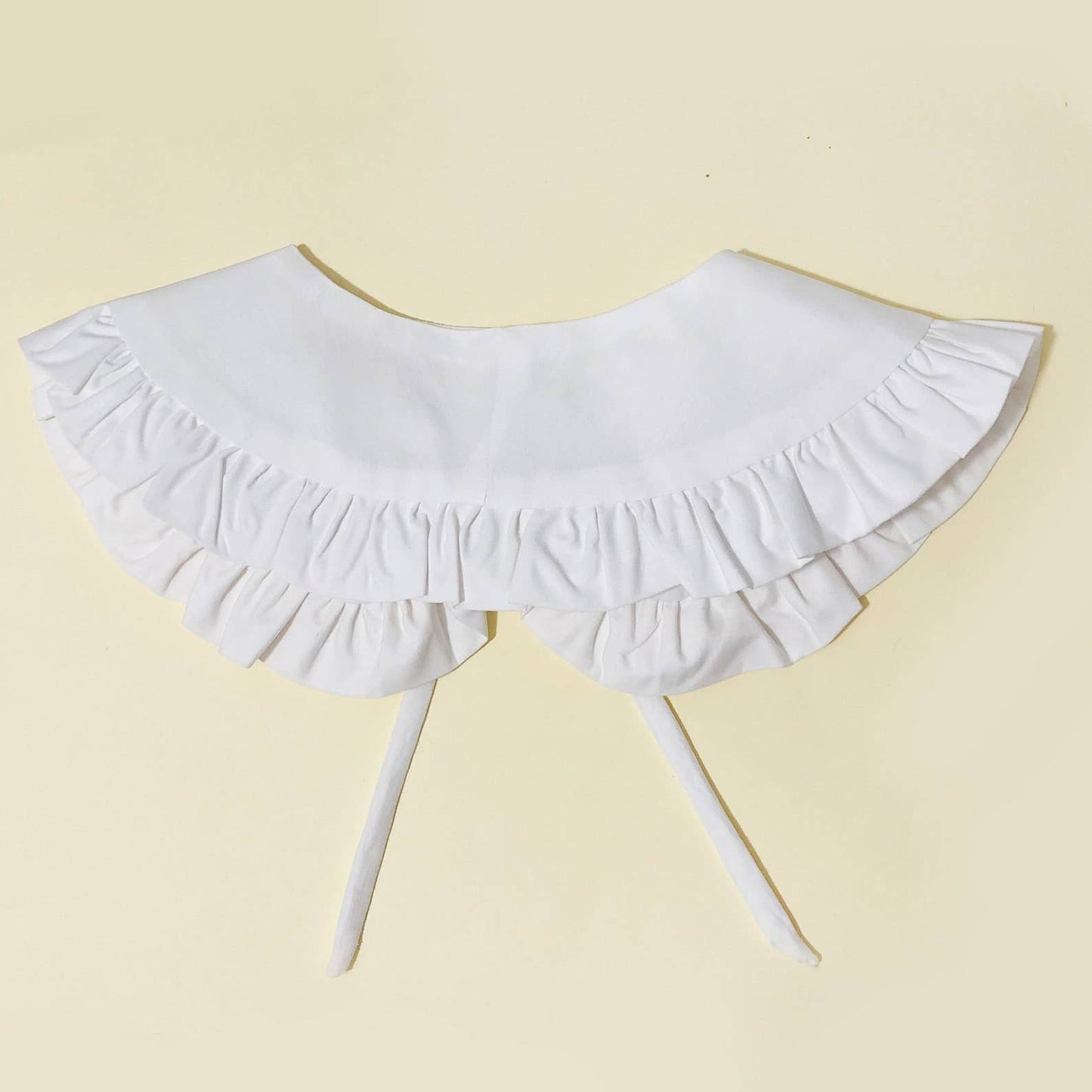 Kids White Cotton Removable Frill collar