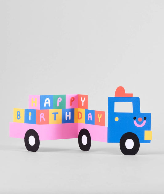 Birthday Truck Fold Out Kid's Birthday Card